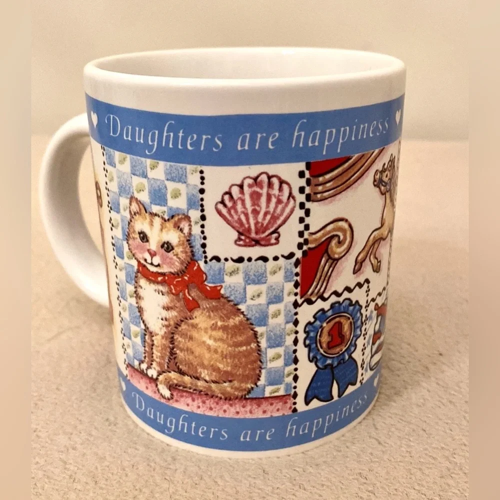 Avon Vintage Daughters Are Happiness Gift Collection 1997 Cat Inside Mug